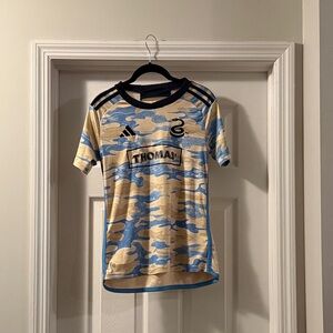 adidas Kids Camouflage Jersey - Blue and Tan